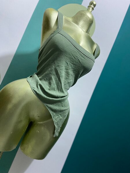 Débardeur Femme Côtelé Vert