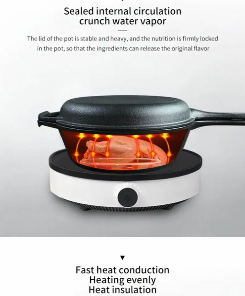 Enamel Cast Iron Double Pan