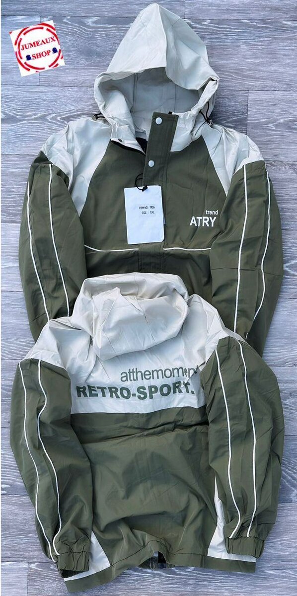 Veste coupe-vent rétro unisexe