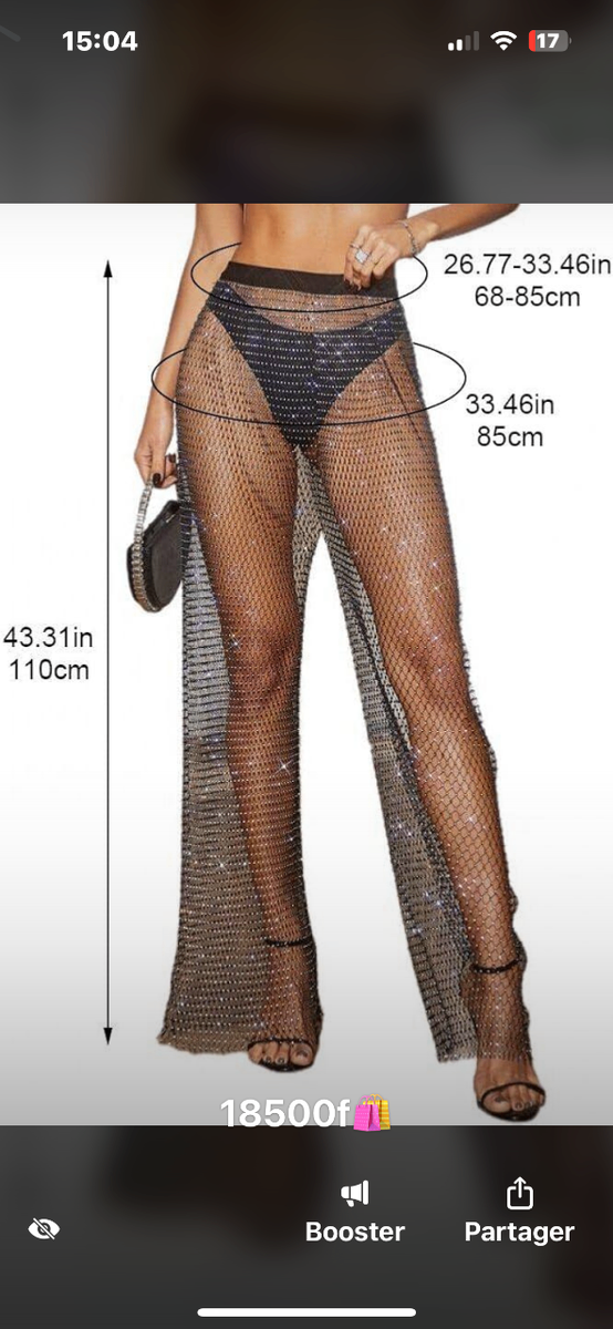Pantalon en filet à strass