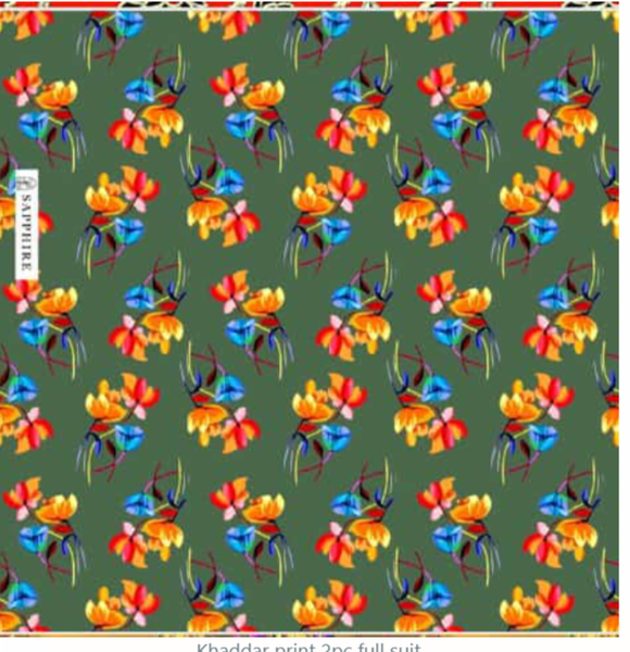 Sapphire 2pc print khaddar