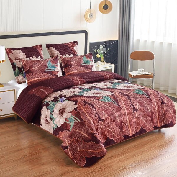 Bedroom set: quilted bedspread+pillowcases 2pcs+2pcs