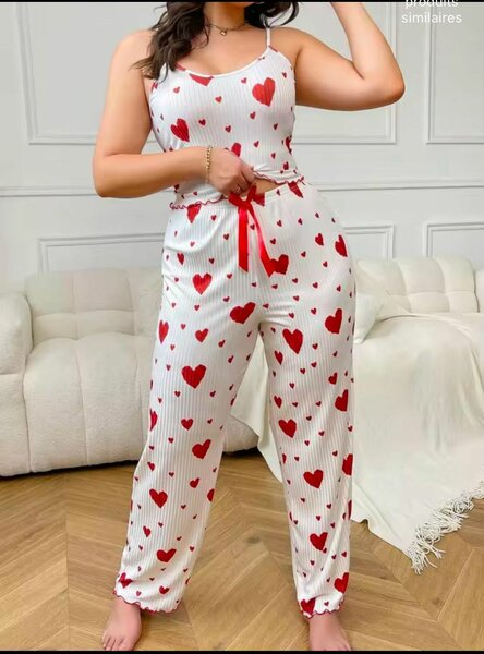 Pyjama femme cœurs