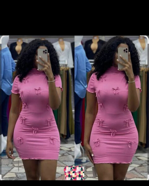 Robe moulante rose chic