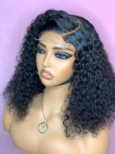 14inches human hair closure wig