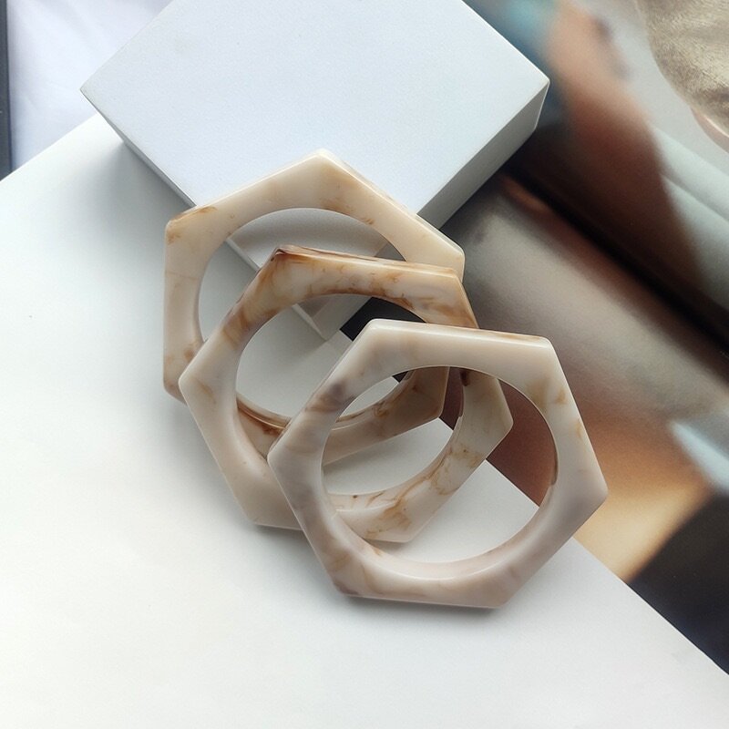 Hexagon-Shaped Acrylic Bangles