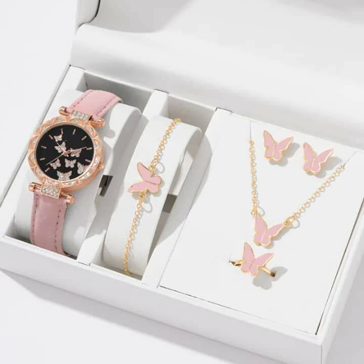 Set montre et bijoux papillon