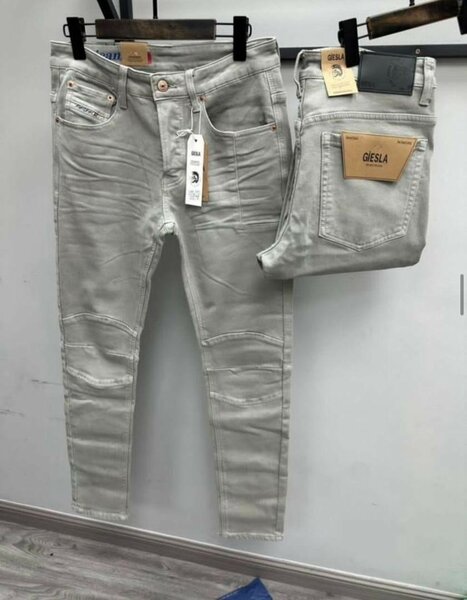 Jean slim fit gris clair homme