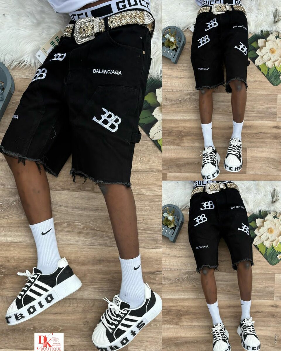 Shorts en jean noir tendance