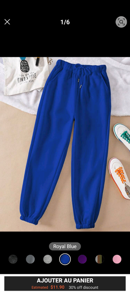 Pantalon de jogging bleu unisexe