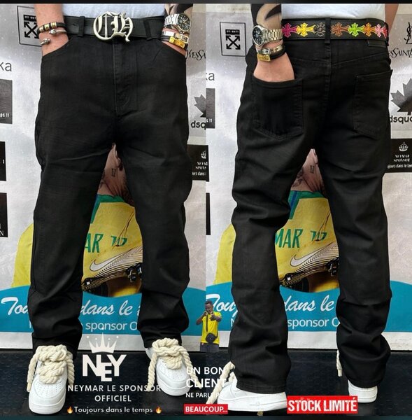Pantalon cargo noir décontracté