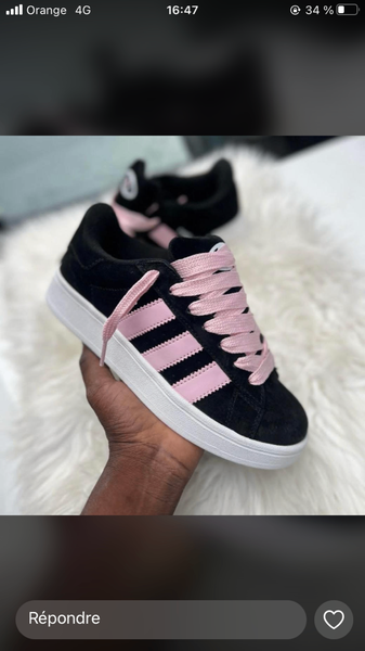 Basket campus à  lacets roses