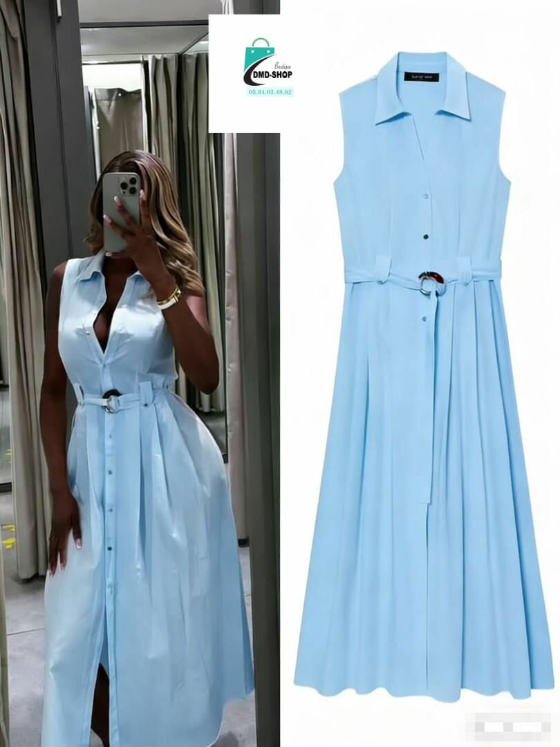 Robe chemise élégante ceinturée