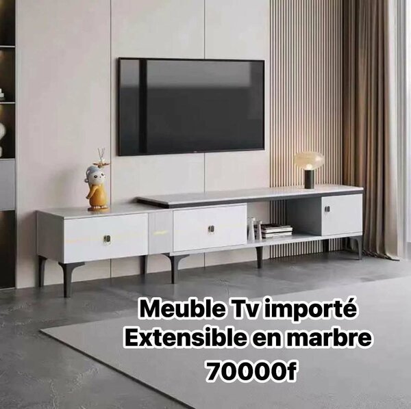 Meuble TV extensible en marbre