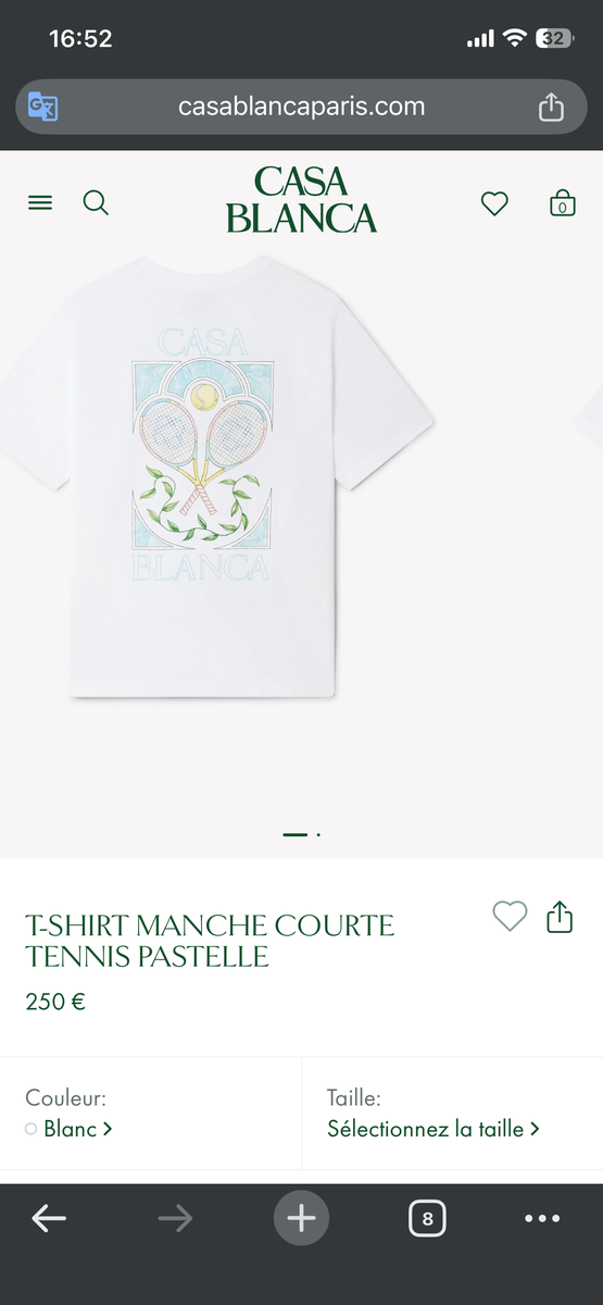T-shirt Tennis Pastel Blanc