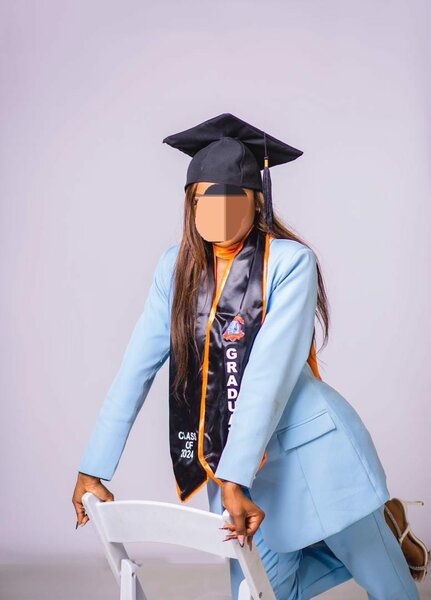 Two-piece suit for women, light blue