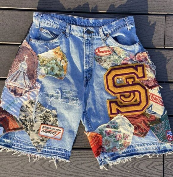 Shorts patchwork denim