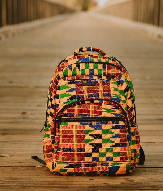 African print backpack