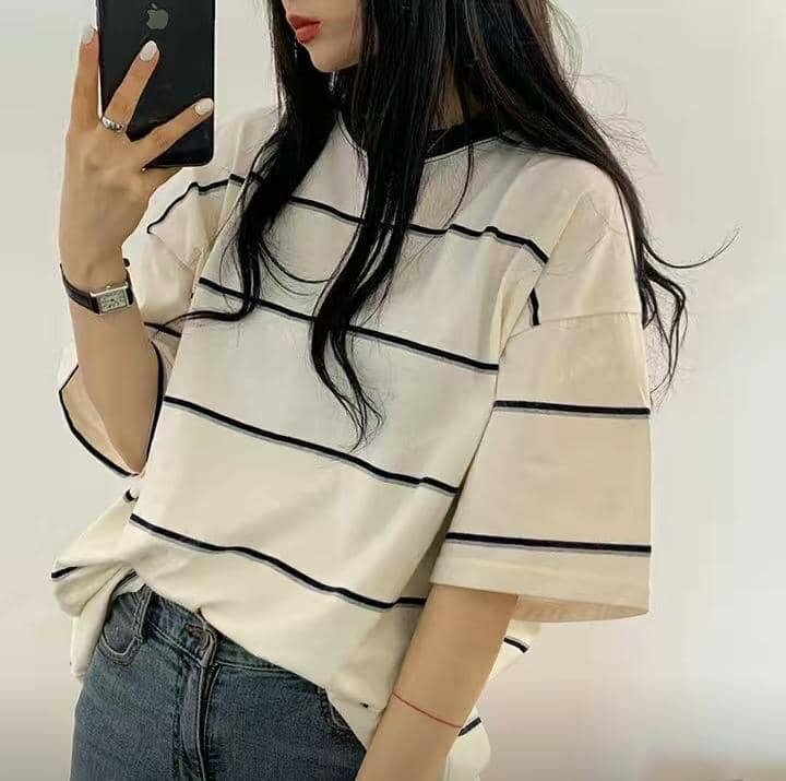 Полосатая оверсайз футболка