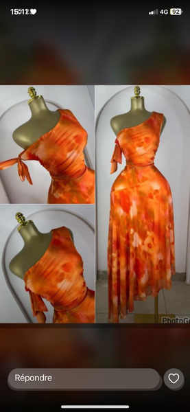 Robe asymétrique orange éclatante