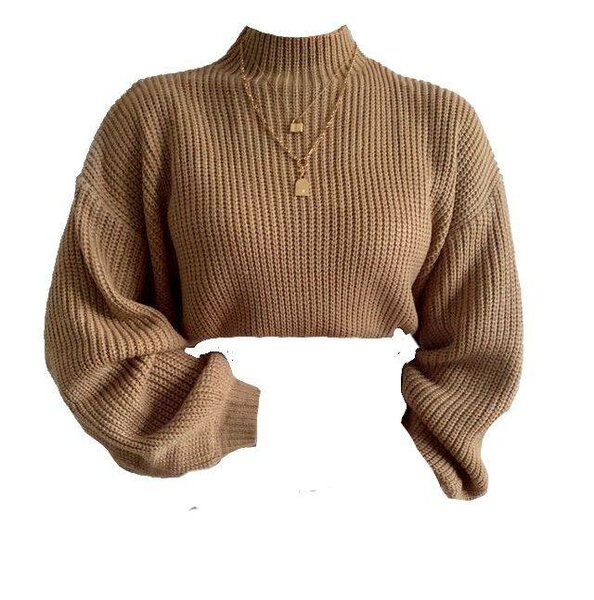 Pull en tricot marron chaud