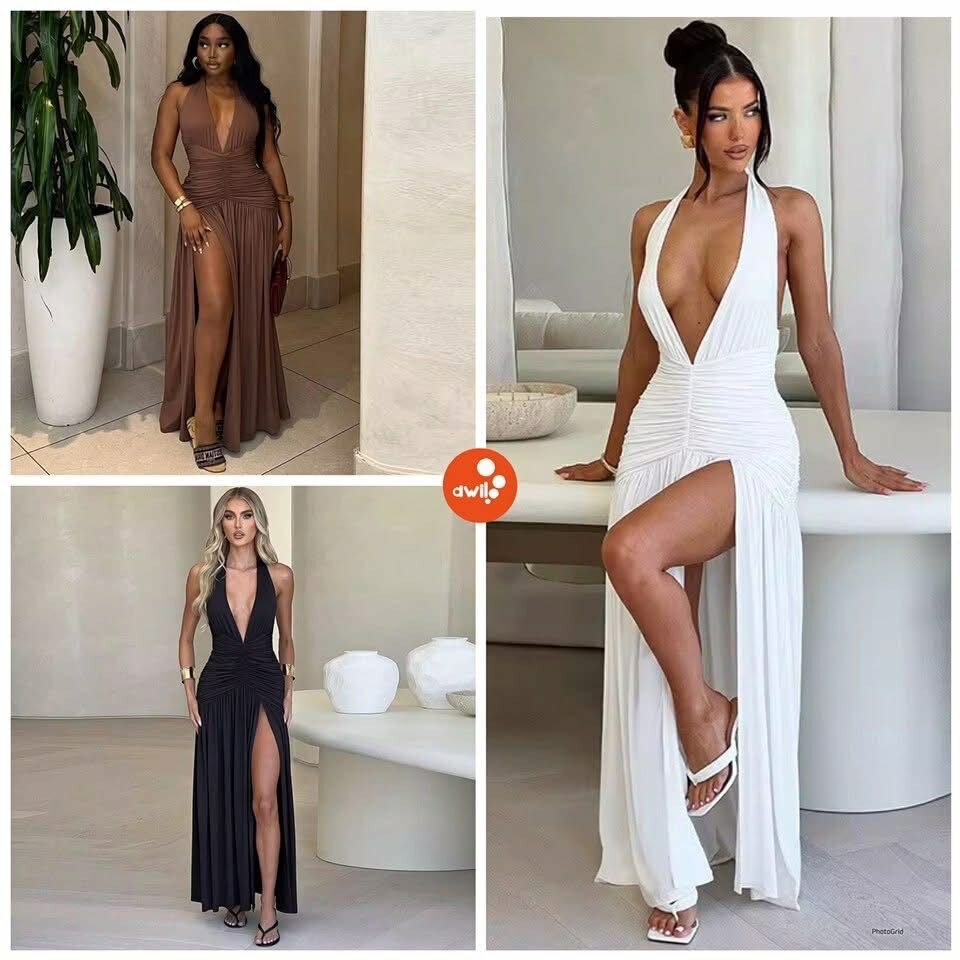 Robe Maxi Fendue Élégante