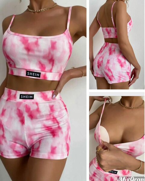 Ensemble de sport tie-dye rose
