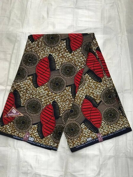 Original Cotton Wax Chitenge Fabric with 6 Yard Print