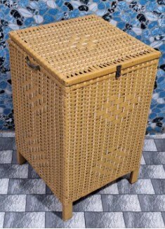 Beautiful wood Hand Made Laundry Basket ( Plastic & Wood )