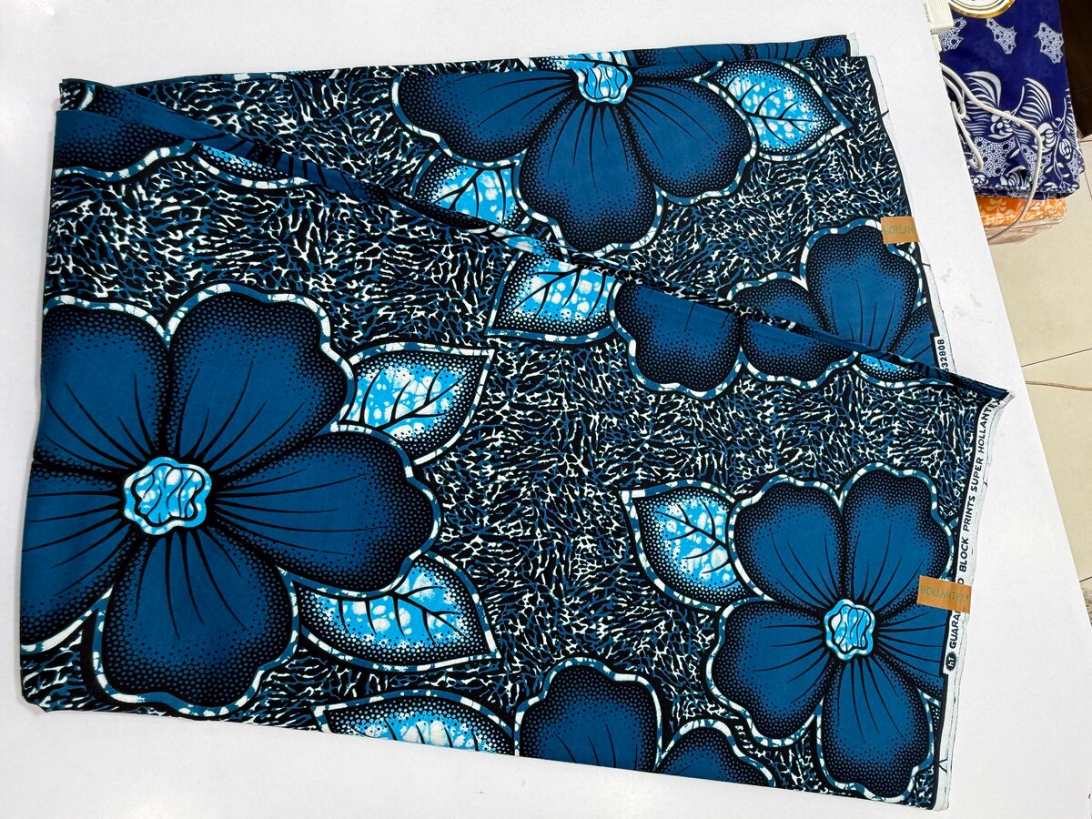 Tissu Wax Africain Bleu