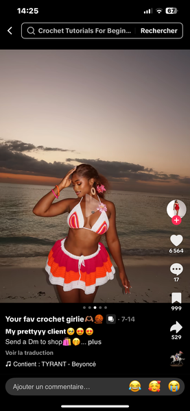 Set de plage au crochet coloré