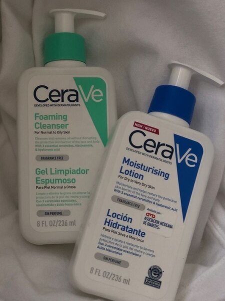 CeraVe foaming cleanser and Moisturizing lotion