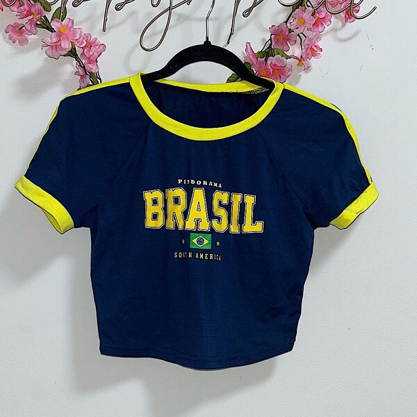 T-shirt cropped drapeau