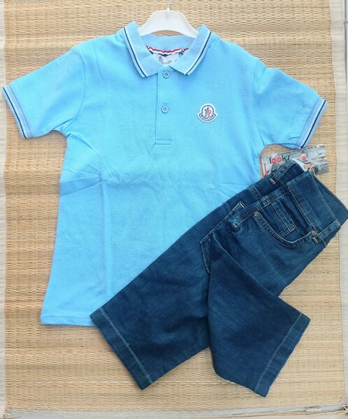 Ensemble pour garçon chemise+short, âge 7 ans