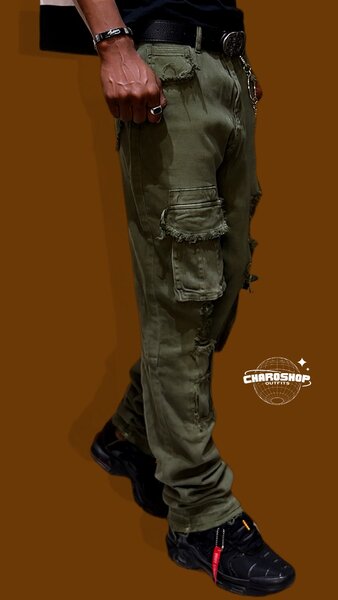 Pantalon cargo homme kaki