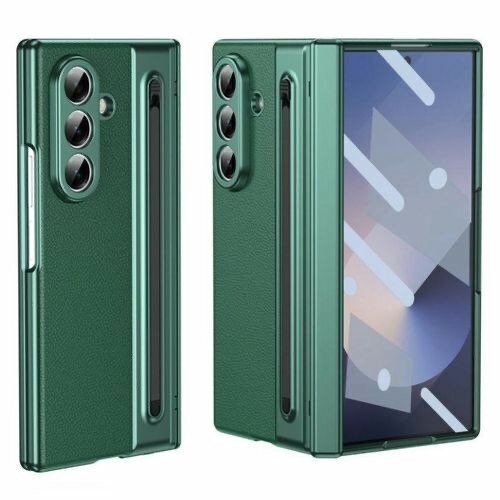 Coque pliable en cuir vert avec stylet