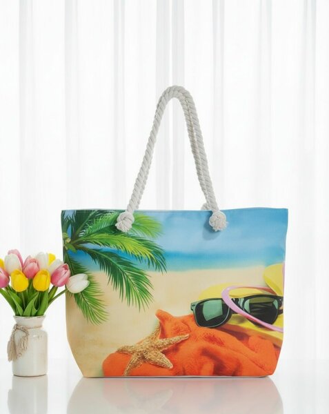 Sac de plage imprimé tropical