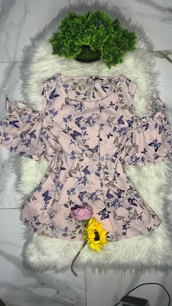 Floral cold shoulder top