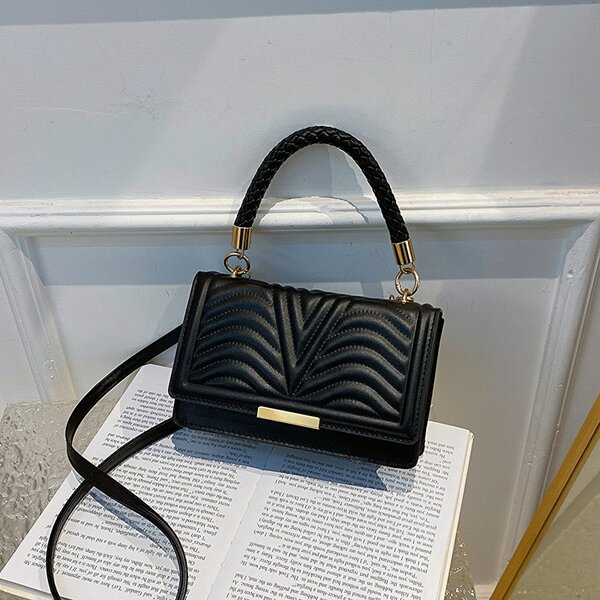 High-quality, stylish rectangular women's bag black