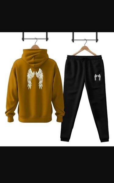 Men's printed hoodie track suit