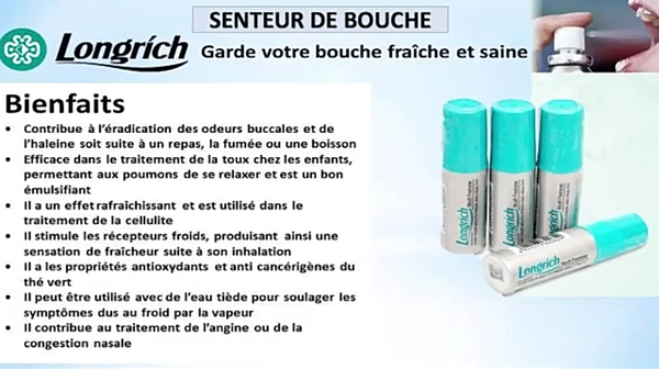 Spray buccal frais Longrich