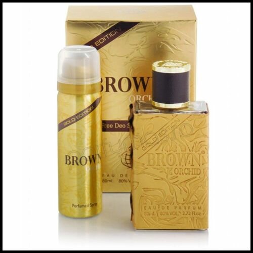 Brown Orchid Gold  Edition  perfume spray- 80ml + Free deo s