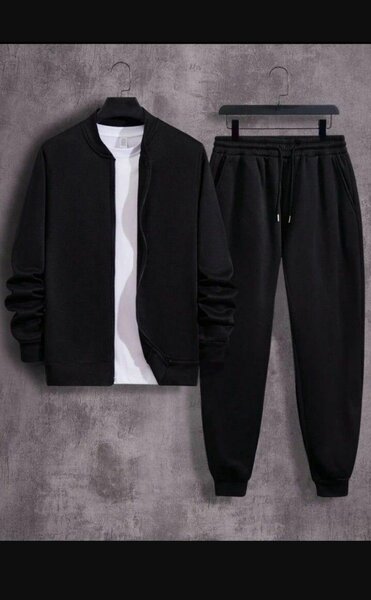 Men's zipper track suit