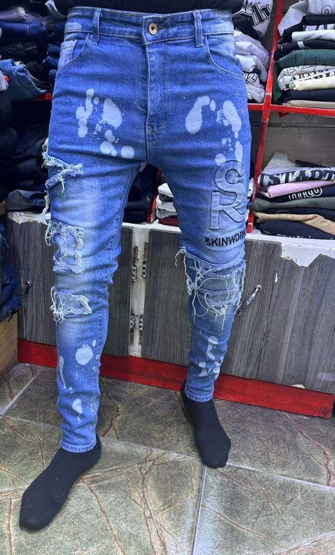 Jean déchiré slim tendance