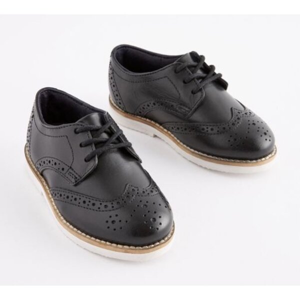 Boy Black Brogue Shoes
