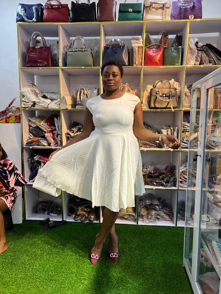 Luxury White Dress & Handbags