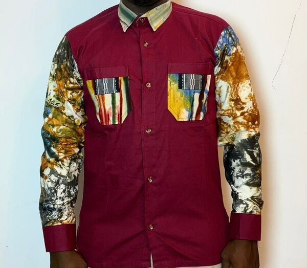 Chemise africaine en wax coloré