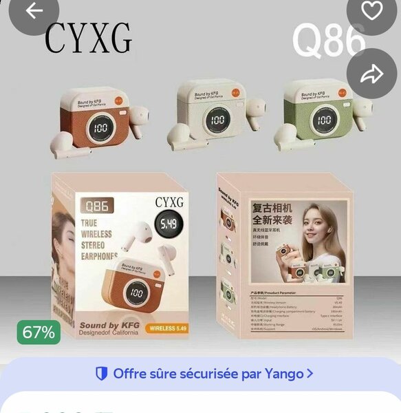 Écouteurs Stéréo Sans Fil CYXG