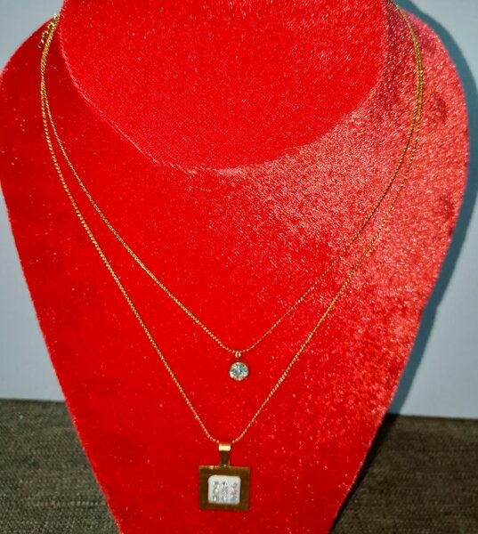 Collier pendentif double or