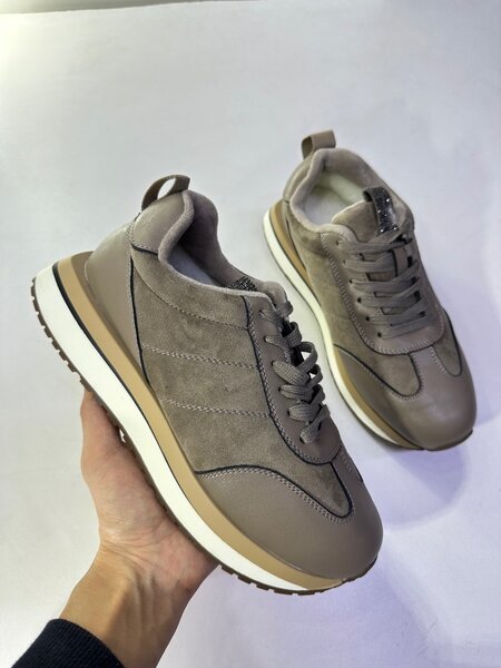 Утепленные кроссовки натуральный замша